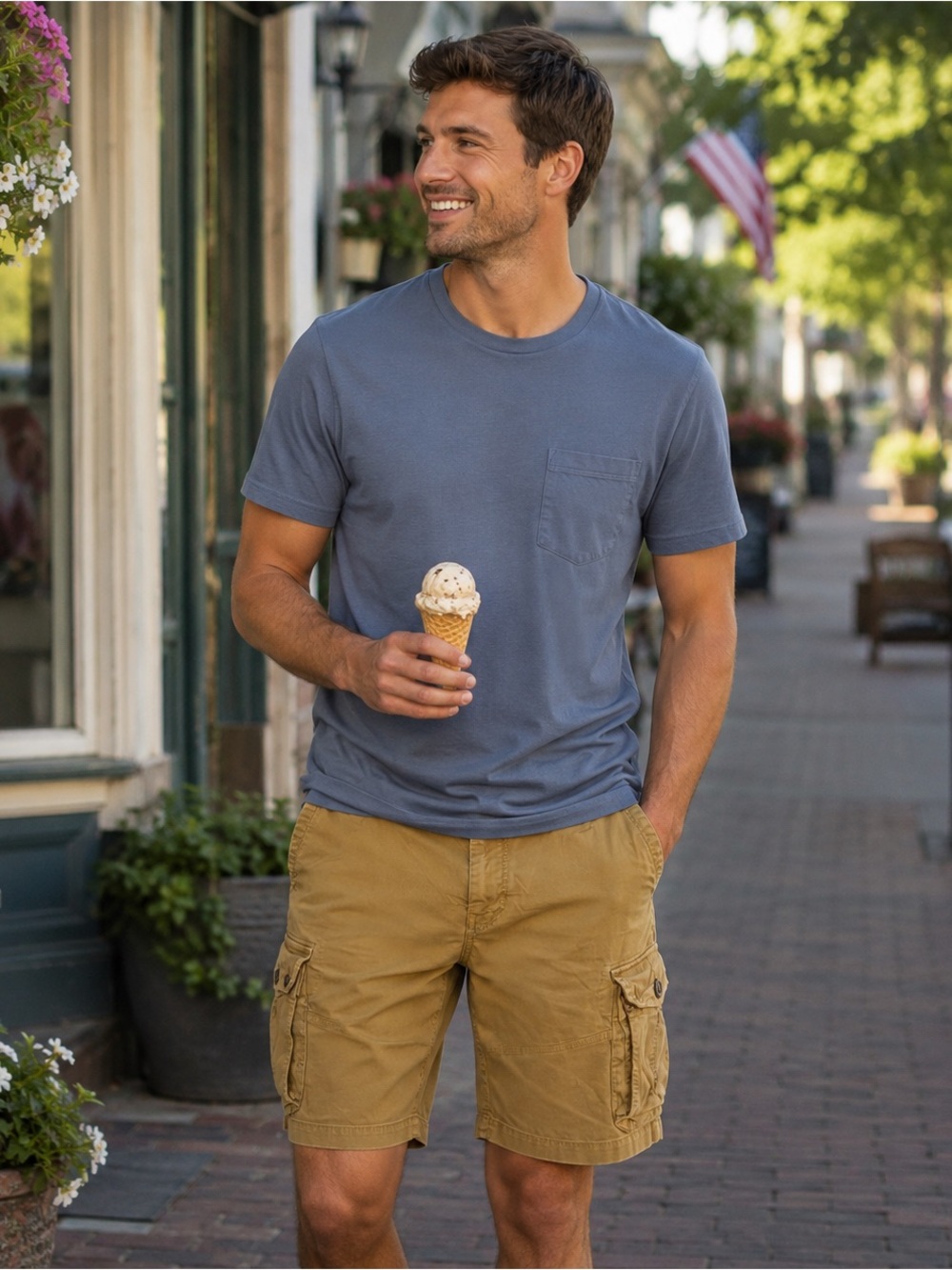 American Eagle Khaki Cargo Shorts Extreme Flex Classic Fit Men’s 38
